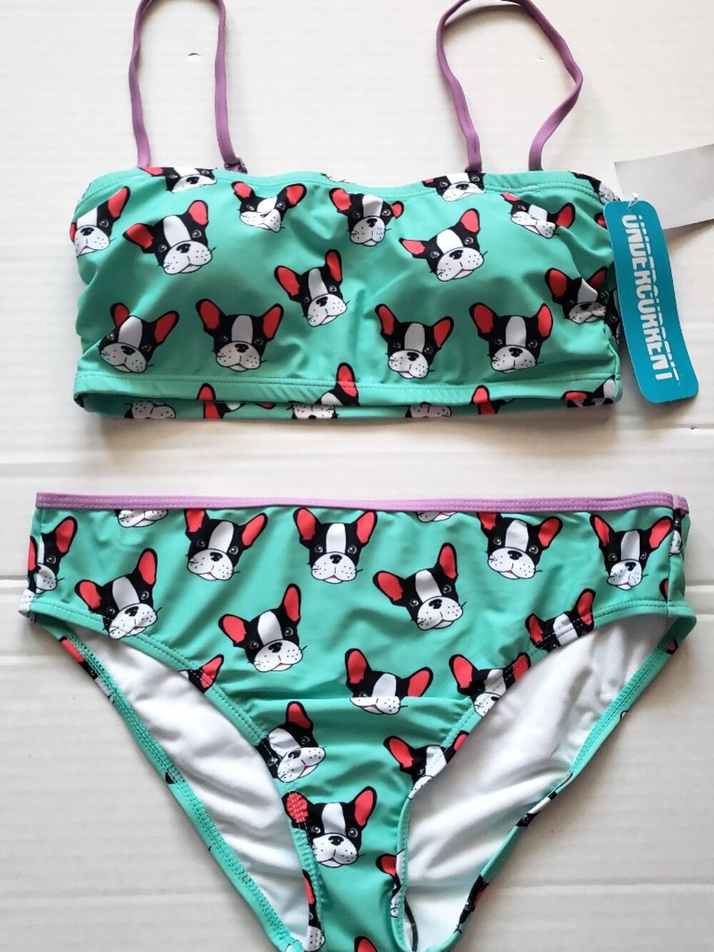 NWT Undercurrent Juniors Graphic Convertible Bandeau Bikini Juniors Medium